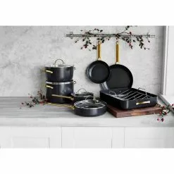 Reserve 10-Piece Hard Anodized Aluminum Ceramic Nonstick Cookware Pots and Pans Set in Black by GreenPan -Cookware Sales Shop black greenpan pot pan sets cc003800 001 31 1000