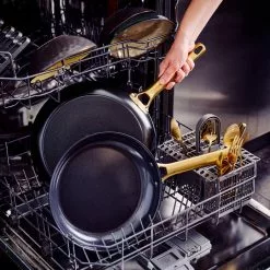 Reserve 10-Piece Hard Anodized Aluminum Ceramic Nonstick Cookware Pots and Pans Set in Black by GreenPan -Cookware Sales Shop black greenpan pot pan sets cc003800 001 4f 1000