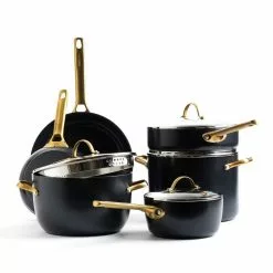 Reserve 10-Piece Hard Anodized Aluminum Ceramic Nonstick Cookware Pots and Pans Set in Black by GreenPan