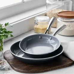 Swift 2-Piece Healthy Ceramic Nonstick Aluminum Frying Pans Set by GreenPan 11 Swift 2-Piece Healthy Ceramic Nonstick Aluminum Frying Pans Set by GreenPan -Cookware Sales Shop black greenpan skillets cc005225 001 4f 1000