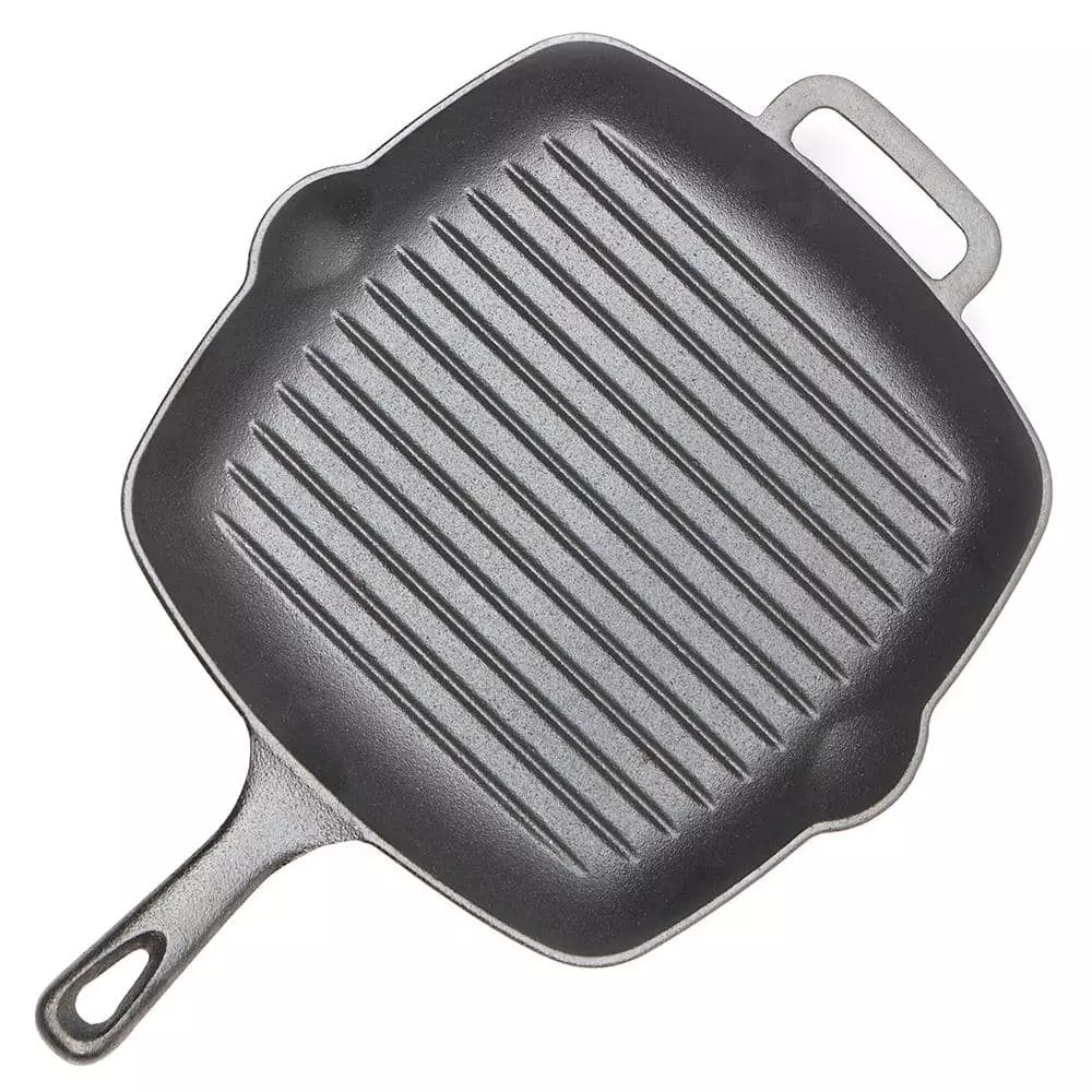 10 in. Pre-Seasoned Cast Iron Square Grill Pan by Home Basics 5 10 in. Pre-Seasoned Cast Iron Square Grill Pan by Home Basics - Image 3