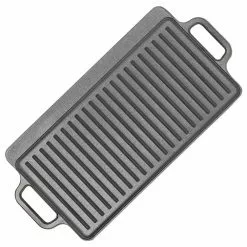 19 in. Pre-Seasoned Cast Iron Griddle by Home Basics 9 19 in. Pre-Seasoned Cast Iron Griddle by Home Basics -Cookware Sales Shop black home basics grill pans hdc94615 c3 1000