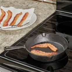 8 in. Pre-Seasoned Cast Iron Skillet with Pour Spouts by Home Basics -Cookware Sales Shop black home basics grill pans hdc94616 31 1000