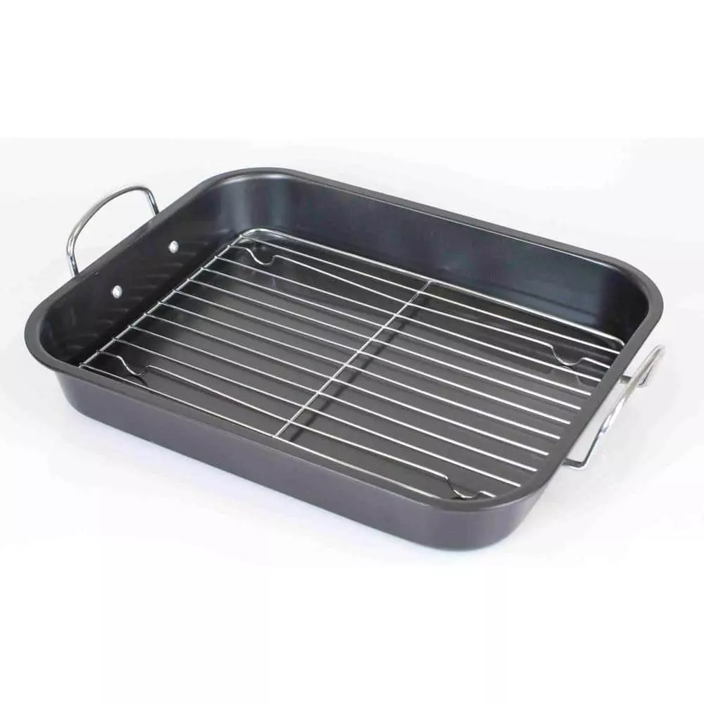 5.75 Qt. Steel Roasting Pan by Home Basics 3 5.75 Qt. Steel Roasting Pan by Home Basics