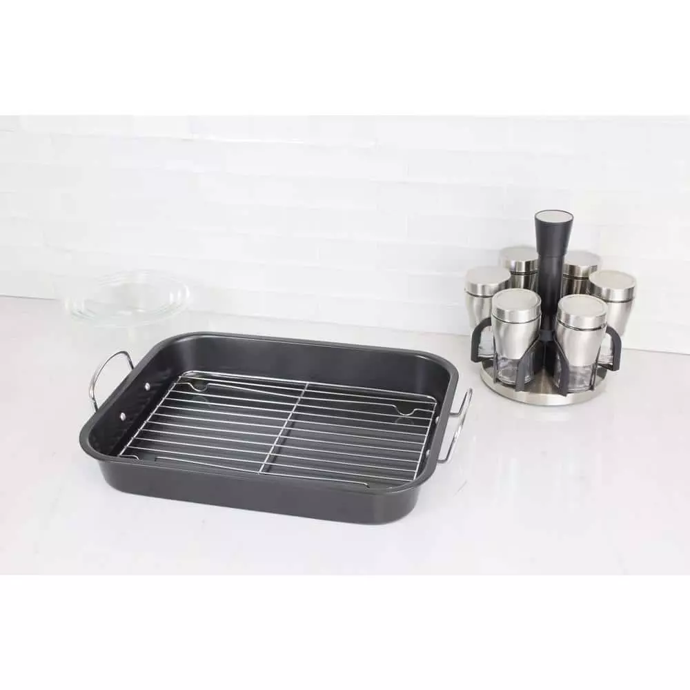 5.75 Qt. Steel Roasting Pan by Home Basics 4 5.75 Qt. Steel Roasting Pan by Home Basics - Image 2