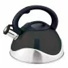 3 qt. 12-Cup Black Stainless Steel Whistling Tea Kettle by J&V TEXTILES 1 3 qt. 12-Cup Black Stainless Steel Whistling Tea Kettle by J&V TEXTILES -Cookware Sales Shop black j v textiles tea kettles 888 64 1000