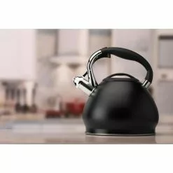 14-Cup Black Stainless Steel Tea Kettle by Kitchen Details 7 14-Cup Black Stainless Steel Tea Kettle by Kitchen Details -Cookware Sales Shop black kitchen details tea kettles 3551 4f 1000
