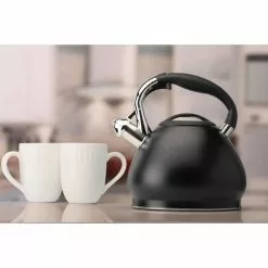 14-Cup Black Stainless Steel Tea Kettle by Kitchen Details
