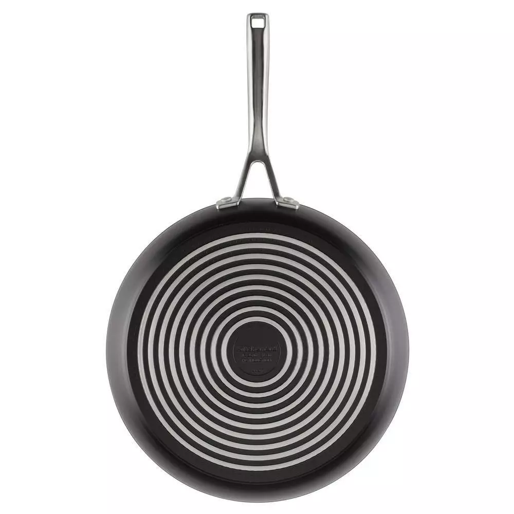 12.25 in. Hard-Anodized Induction Aluminum Nonstick Frying Pan with Lid Black Matte by KitchenAid 4 12.25 in. Hard-Anodized Induction Aluminum Nonstick Frying Pan with Lid Black Matte by KitchenAid - Image 2