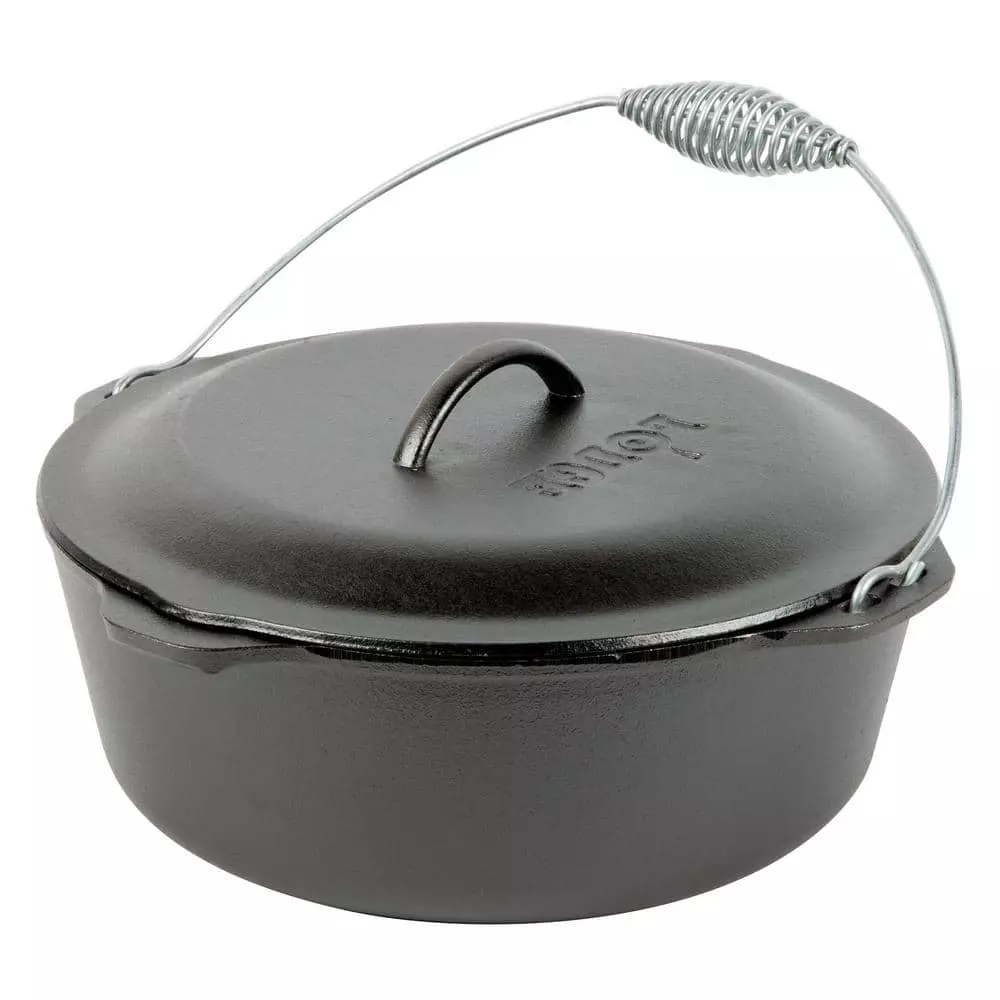 7 Qt. Cast Iron Dutch Oven with Lid and Spiral Bail Handle by Lodge 3 7 Qt. Cast Iron Dutch Oven with Lid and Spiral Bail Handle by Lodge