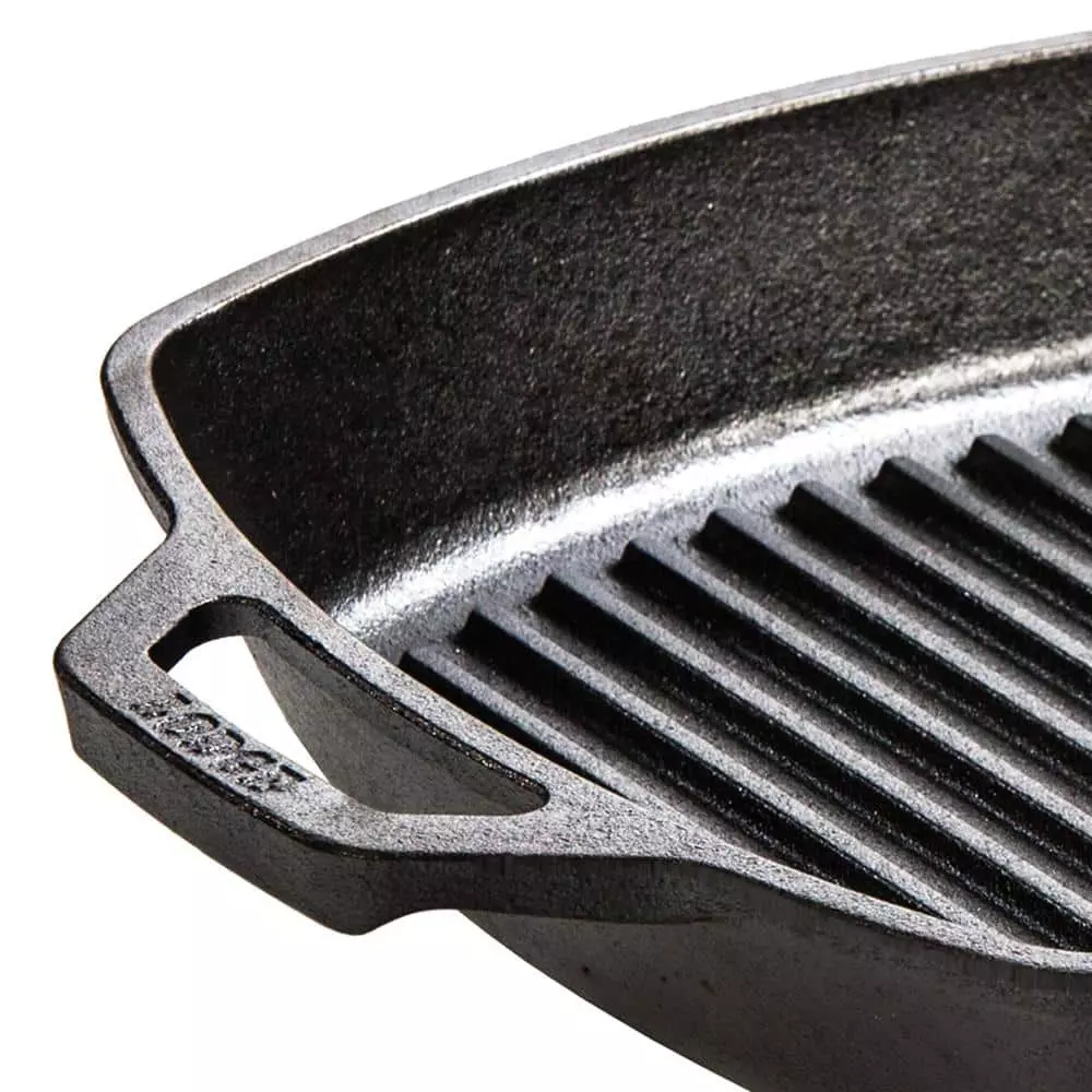 10.5 in. Cast Iron Grill Pan in Black by Lodge 6 10.5 in. Cast Iron Grill Pan in Black by Lodge - Image 4