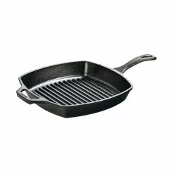 10.5 in. Cast Iron Grill Pan in Black by Lodge