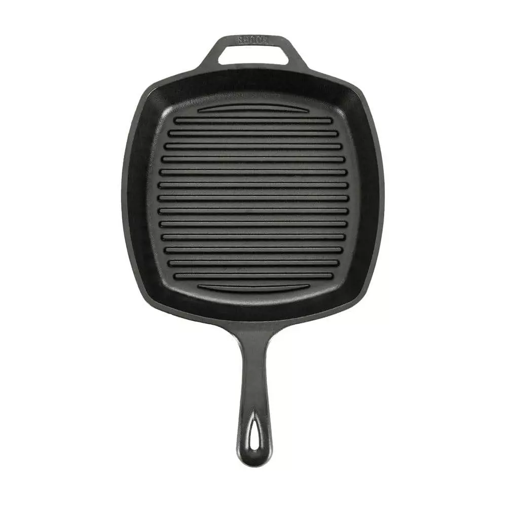 10.5 in. Cast Iron Grill Pan in Black by Lodge 5 10.5 in. Cast Iron Grill Pan in Black by Lodge - Image 3