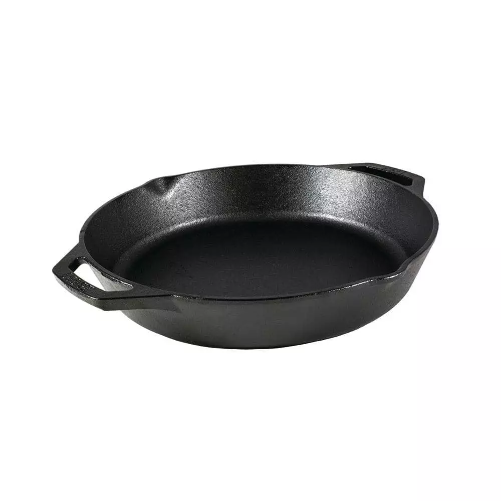 12 in. Cast Iron Skillet in Black with Dual Handles by Lodge 3 12 in. Cast Iron Skillet in Black with Dual Handles by Lodge