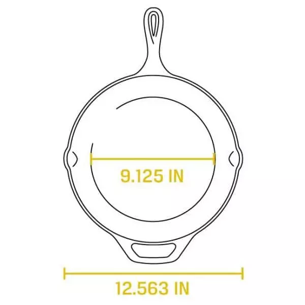 12 in. Cast Iron Skillet in Black with Pour Spout by Lodge 5 12 in. Cast Iron Skillet in Black with Pour Spout by Lodge - Image 3