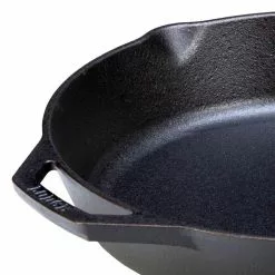 12 in. Cast Iron Skillet in Black with Pour Spout by Lodge 18 12 in. Cast Iron Skillet in Black with Pour Spout by Lodge -Cookware Sales Shop black lodge skillets l10skstot c3 1000
