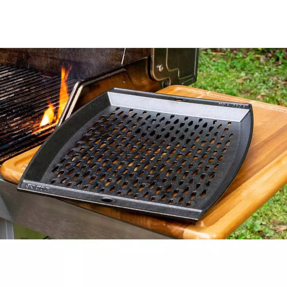 15 in. x 12 in. Cast Iron Grill Topper in Black by Lodge 5 15 in. x 12 in. Cast Iron Grill Topper in Black by Lodge - Image 3