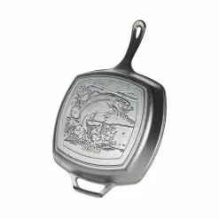 Wildlife Series 10.5 in. Square Cast Iron Fish Grill Pan by Lodge