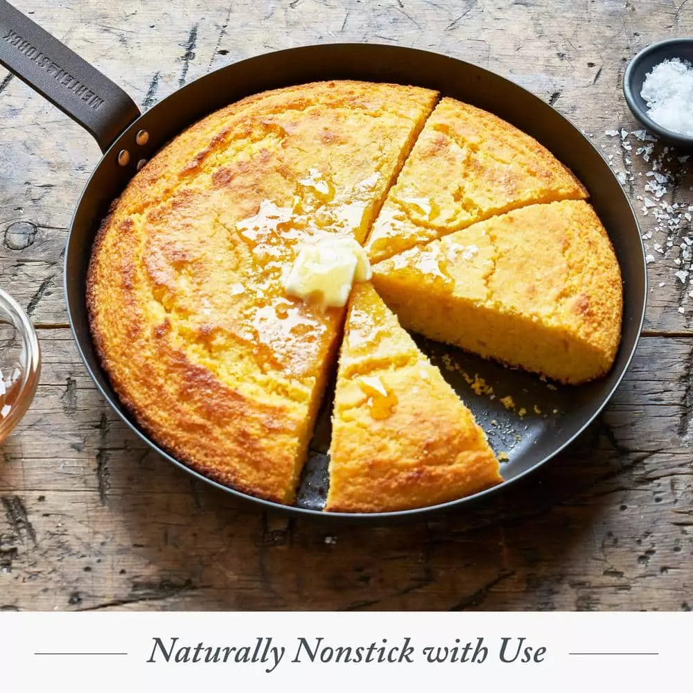 12 in. Black Carbon Steel Open Frying Pan by Merten & Storck 6 12 in. Black Carbon Steel Open Frying Pan by Merten & Storck - Image 4