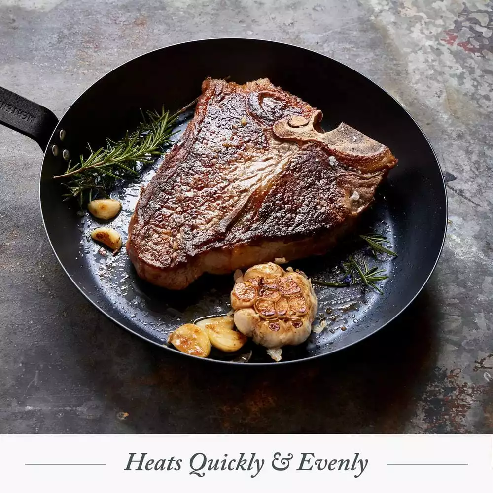 12 in. Black Carbon Steel Open Frying Pan by Merten & Storck 8 12 in. Black Carbon Steel Open Frying Pan by Merten & Storck - Image 6