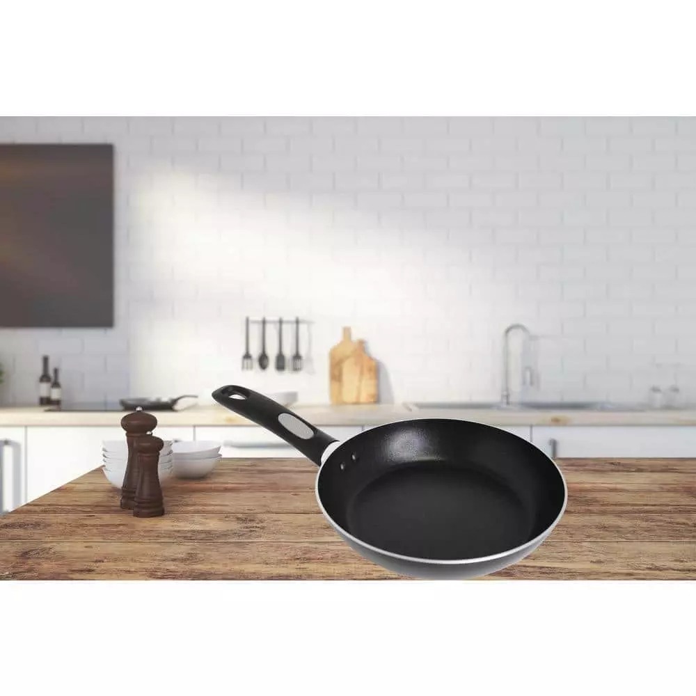 8 in. Aluminum Nonstick Frying Pan in Black with Glass Lid by Mirro 7 8 in. Aluminum Nonstick Frying Pan in Black with Glass Lid by Mirro - Image 5