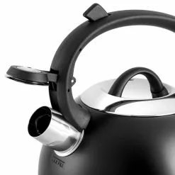 Flintshire 1.75 qt. 7-Cup Black Stainless Steel Whistling Stovetop Tea Kettle by Mr. Coffee -Cookware Sales Shop black mr coffee tea kettles 985118842m c3 1000