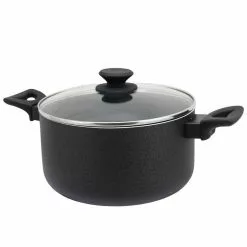 Ashford 6 qt. Round Aluminum Nonstick Dutch Oven in Black with Glass Lid by Oster