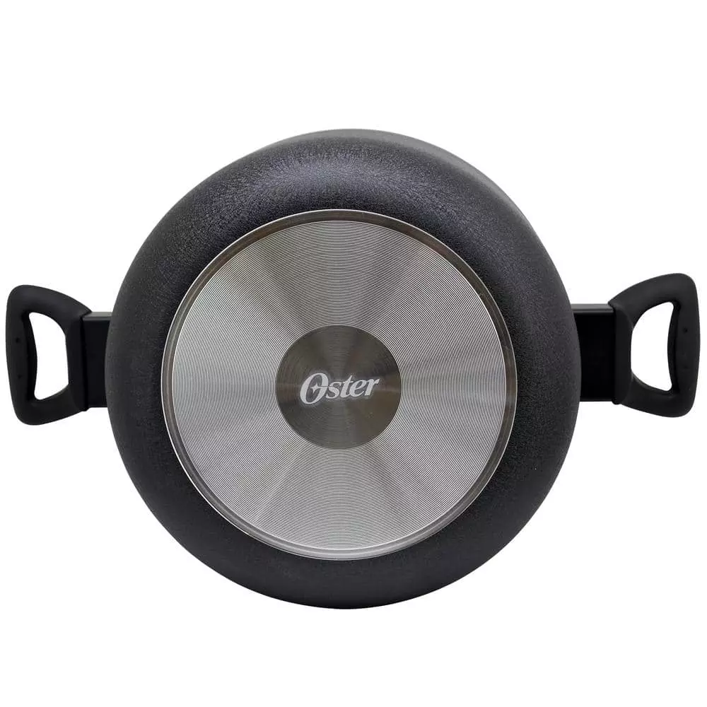 Ashford 6 qt. Round Aluminum Nonstick Dutch Oven in Black with Glass Lid by Oster 4 Ashford 6 qt. Round Aluminum Nonstick Dutch Oven in Black with Glass Lid by Oster - Image 2