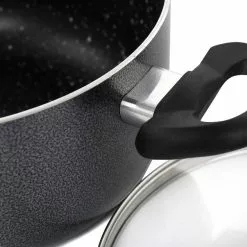 Pallermo 5 Qt Aluminum Dutch Oven with Lid in Charcoal by Oster -Cookware Sales Shop black oster dutch ovens 985115567m 4f 1000