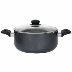 Pallermo 5 Qt Aluminum Dutch Oven with Lid in Charcoal by Oster