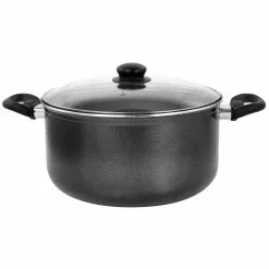 Pallermo 9 Qt Aluminum Dutch Oven with Lid in Charcoal by Oster