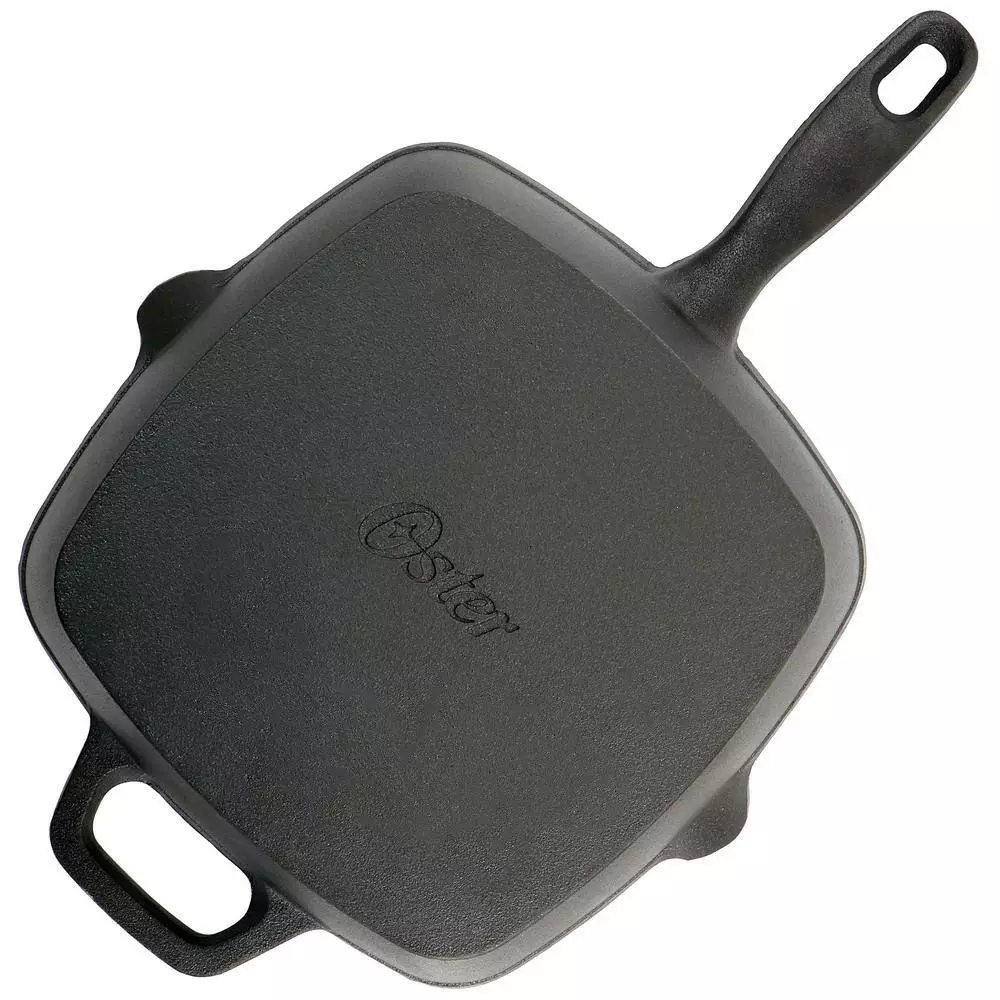 Castaway 10 in. Square Cast Iron Grill Pan with Pouring Spouts by Oster 7 Castaway 10 in. Square Cast Iron Grill Pan with Pouring Spouts by Oster - Image 5