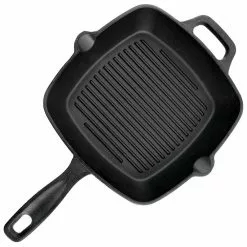 Castaway 10 in. Square Cast Iron Grill Pan with Pouring Spouts by Oster 13 Castaway 10 in. Square Cast Iron Grill Pan with Pouring Spouts by Oster -Cookware Sales Shop black oster grill pans 985116951m 4f 1000