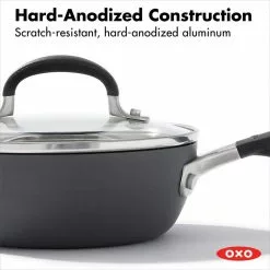 Good Grips Nonstick 4-Piece Hard-Anodized Aluminum Saucepan Set by OXO 12 Good Grips Nonstick 4-Piece Hard-Anodized Aluminum Saucepan Set by OXO -Cookware Sales Shop black oxo sauce pans cc005957 001 1f 1000