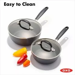 Good Grips Nonstick 4-Piece Hard-Anodized Aluminum Saucepan Set by OXO 15 Good Grips Nonstick 4-Piece Hard-Anodized Aluminum Saucepan Set by OXO -Cookware Sales Shop black oxo sauce pans cc005957 001 31 1000