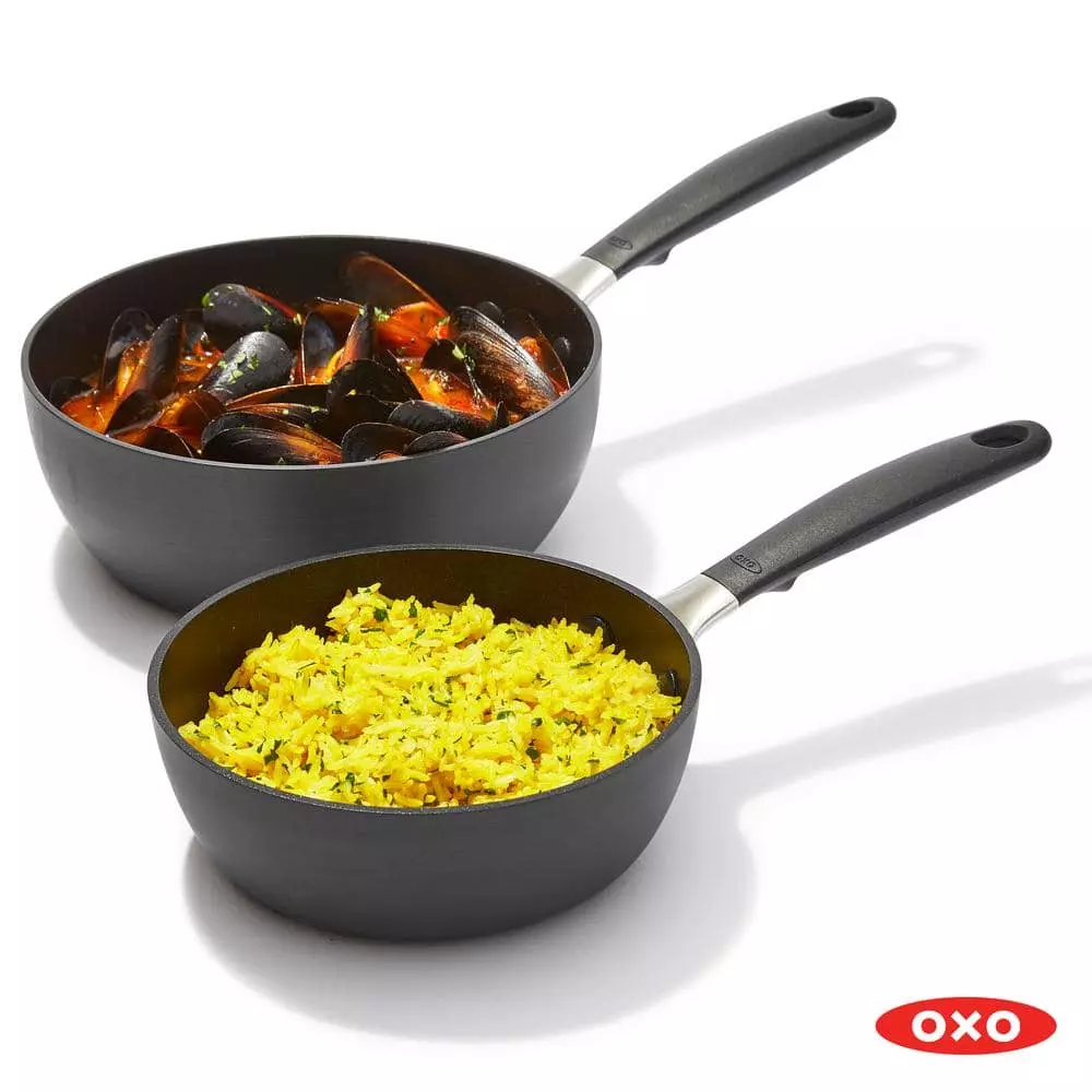 Good Grips Nonstick 4-Piece Hard-Anodized Aluminum Saucepan Set by OXO 4 Good Grips Nonstick 4-Piece Hard-Anodized Aluminum Saucepan Set by OXO - Image 2