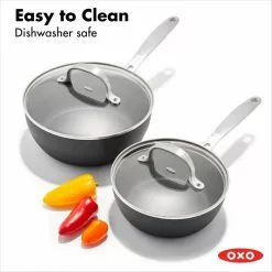 Good Grips Pro Nonstick 4-Piece Hard-Anodized Aluminum Saucepan Set by OXO -Cookware Sales Shop black oxo sauce pans cc005961 001 31 1000