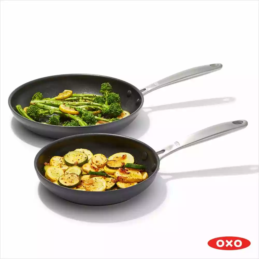 Good Grips Pro Nonstick 2-Piece Hard-Anodized Aluminum Frying Pan Set by OXO 4 Good Grips Pro Nonstick 2-Piece Hard-Anodized Aluminum Frying Pan Set by OXO - Image 2