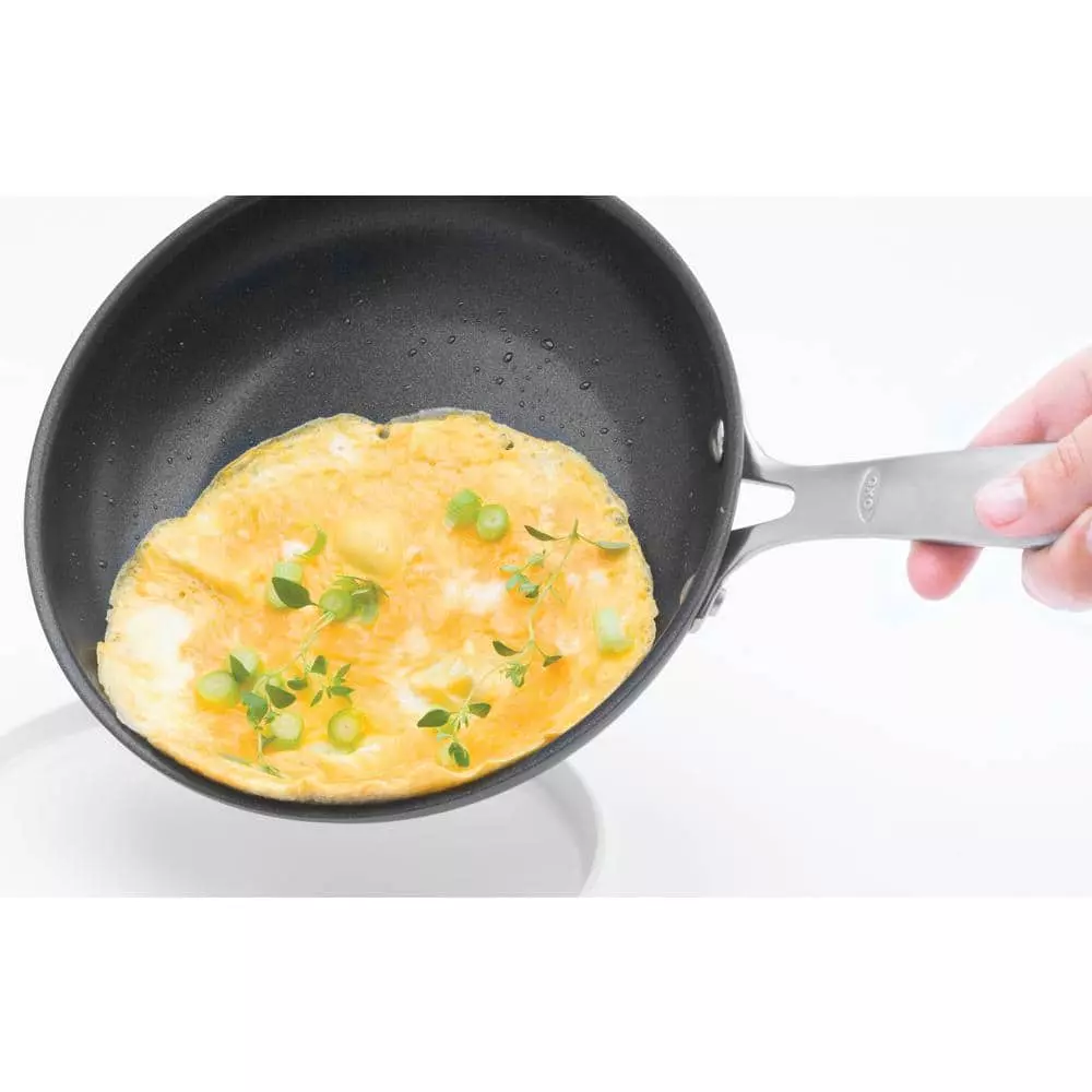 Good Grips 8 in. Hard-Anodized Aluminum Ceramic Nonstick Frying Pan in Black by OXO 4 Good Grips 8 in. Hard-Anodized Aluminum Ceramic Nonstick Frying Pan in Black by OXO - Image 2