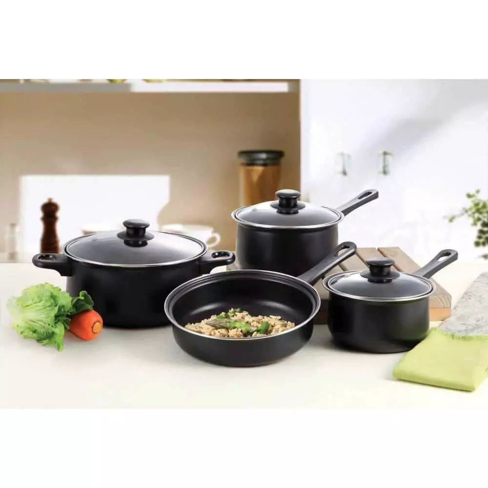 7-Piece Carbon Steel Nonstick Cookware Set in Black by Unbranded 6 7-Piece Carbon Steel Nonstick Cookware Set in Black by Unbranded - Image 4