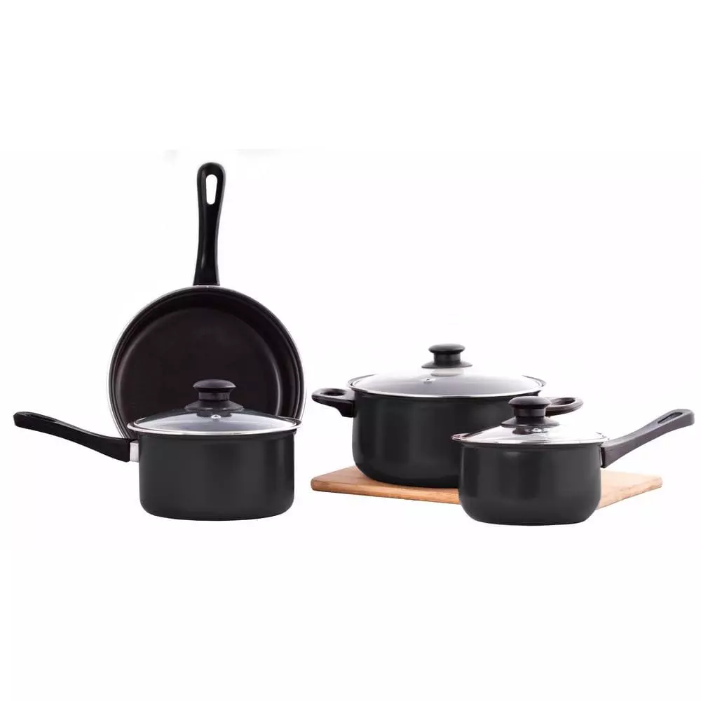 7-Piece Carbon Steel Nonstick Cookware Set in Black by Unbranded 4 7-Piece Carbon Steel Nonstick Cookware Set in Black by Unbranded - Image 2
