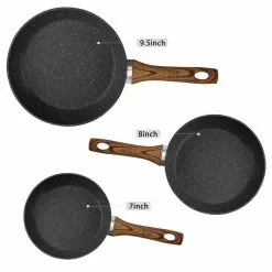 3-Piece Aluminum Non-Stick Induction Frying Pan Set by Unbranded -Cookware Sales Shop black skillets rb x002qv1m6d 1f 1000