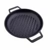 12 in. Seasoned Black Cast Iron Grill Skillet with Double Loop Handles by Victoria -Cookware Sales Shop black skillets skl 311 64 1000