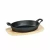 2-Piece Oval Sizzler Set 9 in. Pre-Seasoned Cast Iron w/ Wood Trivet by Unbranded 2 2-Piece Oval Sizzler Set 9 in. Pre-Seasoned Cast Iron w/ Wood Trivet by Unbranded -Cookware Sales Shop black skillets ttu u0338 ec 64 1000
