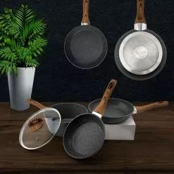 Frying Pan Set 3-Piece Aluminum Alloy Nonstick Saucepan Woks Cookware Set by Flynama 13 Frying Pan Set 3-Piece Aluminum Alloy Nonstick Saucepan Woks Cookware Set by Flynama -Cookware Sales Shop black skillets w104157811 e 31 1000