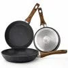 Frying Pan Set 3-Piece Aluminum Alloy Nonstick Saucepan Woks Cookware Set by Flynama