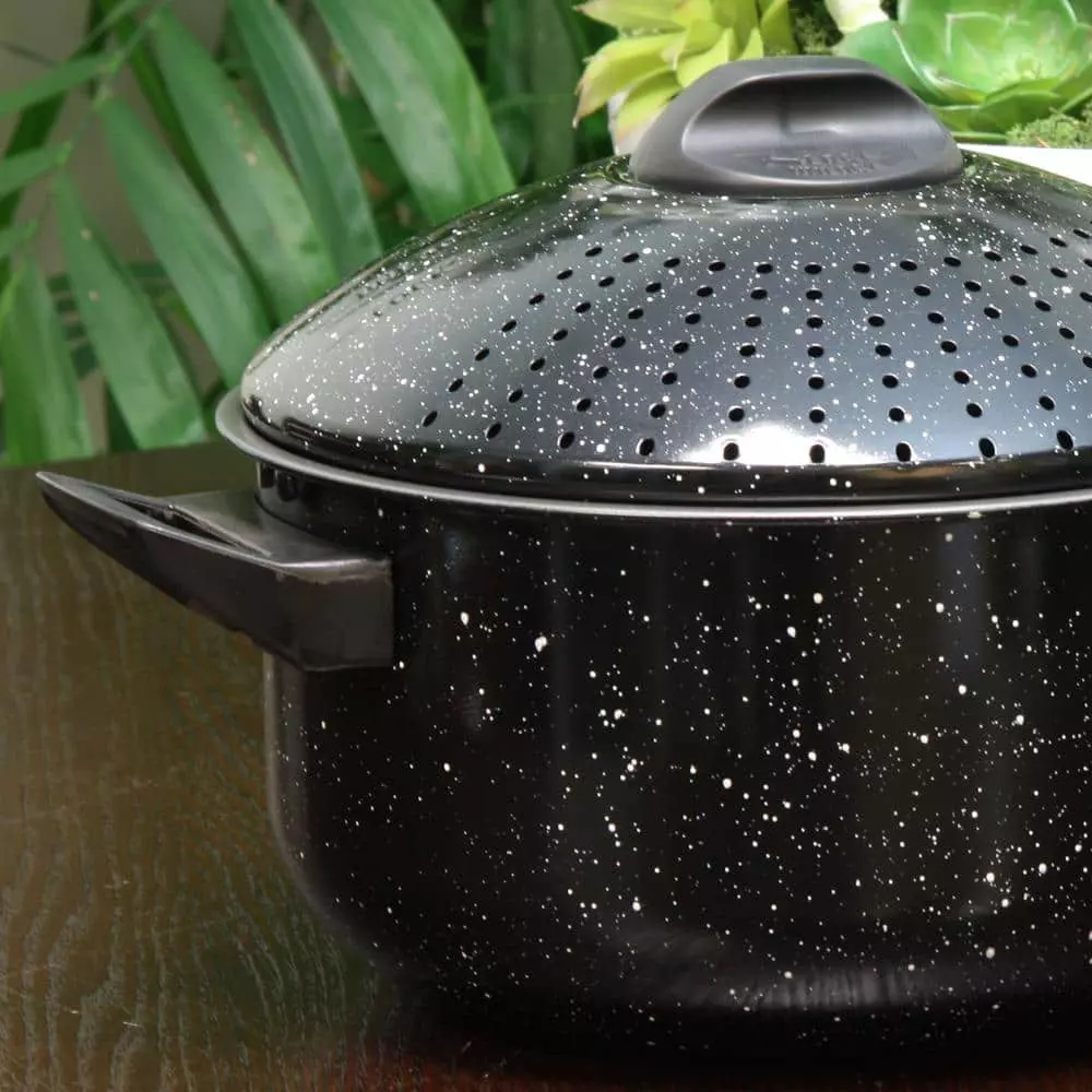 Casselman 4-Piece Steel Nonstick Pasta Pot Set in Black Speckle by Gibson Home 4 Casselman 4-Piece Steel Nonstick Pasta Pot Set in Black Speckle by Gibson Home - Image 2