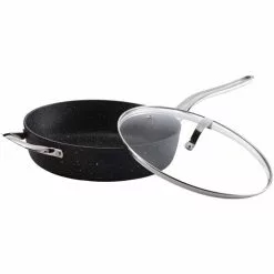 The Rock 13-Piece Aluminum Nonstick Cookware Set in Black Speckle by Starfrit -Cookware Sales Shop black speckle starfrit pot pan sets 843631126318 1f 1000