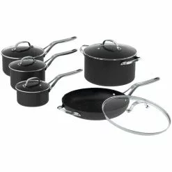 The Rock 13-Piece Aluminum Nonstick Cookware Set in Black Speckle by Starfrit -Cookware Sales Shop black speckle starfrit pot pan sets 843631126318 44 1000