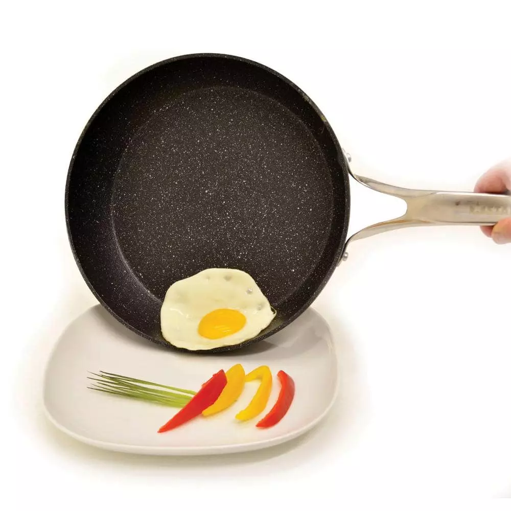 The Rock 12 in. Aluminum Nonstick Frying Pan in Black Speckle by Starfrit 5 The Rock 12 in. Aluminum Nonstick Frying Pan in Black Speckle by Starfrit - Image 3